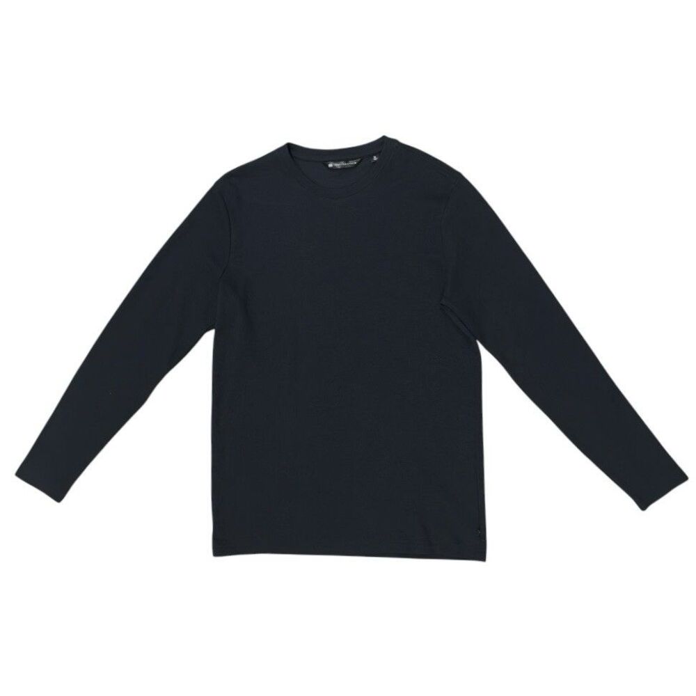 Travis Mathew Cloud Waffle Thermal Shirt Mens M Black Long Sleeve Crew Neck Golf